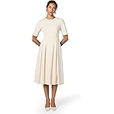 Maggy London Womens Short Sleeve Double Pleat Midi DressDress