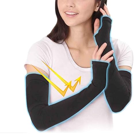 Amazon Alleygem Gj Uvカット 99 冷感 ロング アームカバー 黒