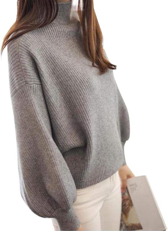 Amazon Morer ニット セーター レディース 清楚 着痩せ トップス レディース 無地 暖かい 厚手 プルオーバー きれいめ ファッション インナー 通勤 オフィス 秋 冬 グレー セーター 通販