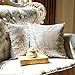 Kevin Textile Sequins Decorative Euro Throw Pillow Cover Sham 18 x 18 Christmas Pillow Case Cushion Cover,Hidden Zipper Design,1 Pack (Silver)