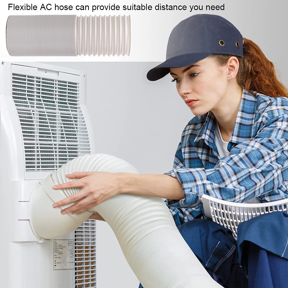 BEWAVE Portable Air Conditioner Hose, Portable Exhaust Vent Hose with 5.9 Inch Diameter, Universal Replacement AC Vent Hose Length up to 59