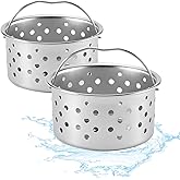 QruiLanTu 2pcs Kitchen Sink Drain Basket, 3-inch 304 Stainless Steel Drainage Filtration Basket with Handle for Kitchen Sink Strainer Replacement(1.57" Depth)
