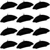 BBTO 12 Pieces Beret Hats for Women French Baggy Hat Christmas Solid Color Casual Classic Sweet Artist Cap for Women