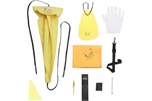 Alto Tenor Soprano Saxophone Cleaning Cloth Kit, Sax Microfiber Cleaning Cotton Cloth with Reed Case & Mouthpiece Brush & Glo