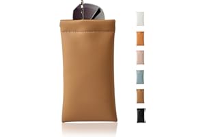 MEIBOOCH Squeeze Top Sunglass Case, New Organosilicon Soft Leather Eyeglass Glass Case Travel Large Sunglasses Pouch