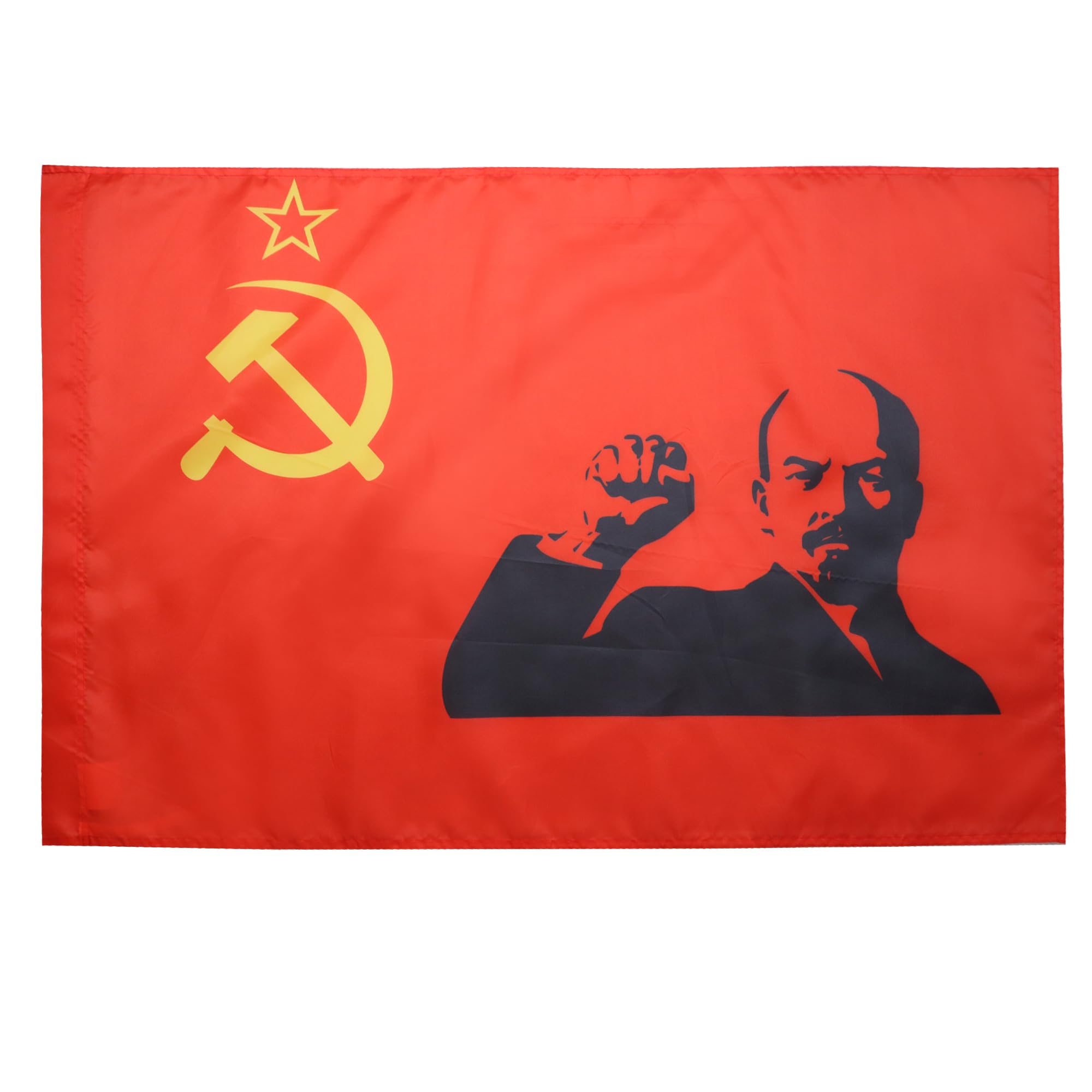 AZ FLAG - USSR with Lenin Raised fist Flag - 3x5 Ft - Soviet Union communist Banner with Sleeve - 100% Polyester - Fade Resistant - Vivid Colors - 3' x 5' Feet - 150x90 Cm