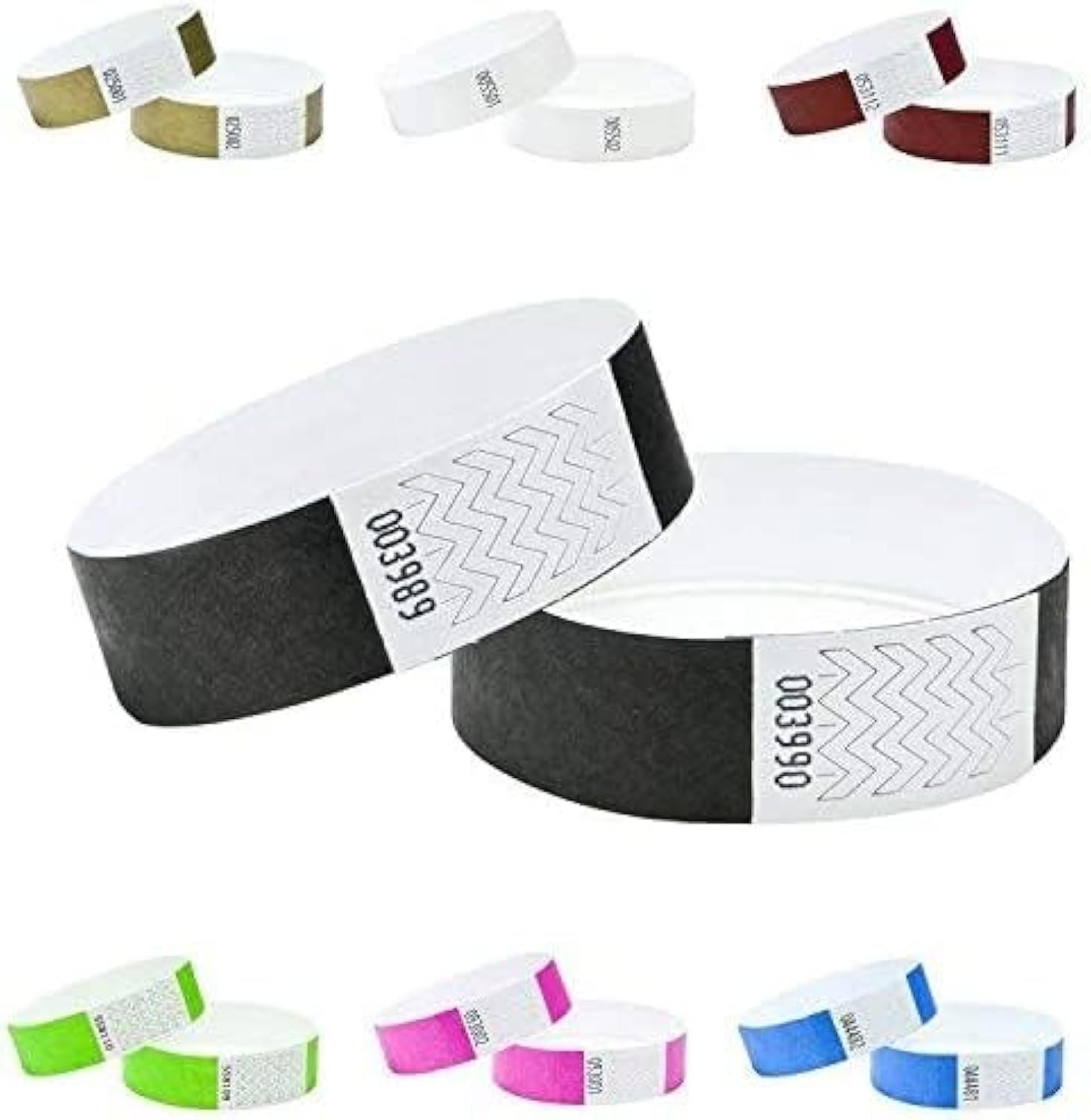 Wristbands Made from Tyvek® 3/4 inch 100 Pack, Paper Like Bracelets Used for Events, Nightclubs, waterparks etc. (Black)