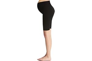 Liang Rou Maternity Belly Support Mini-Ribbed Stretch Short Leggings