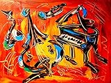 Modern Abstract Impressionist Art Deco - Oil