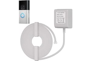 WSVOLLIS 18V 500mA Visual Doorbell Power Adapter Compatible with Ring, Nest, Eufy, Wyze, and Arlo Wireless Video Doorbells 33FT(10M) Cable Length for Flexible Installation Reliable AC Plug-in Cord (White)