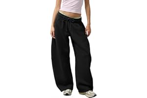 Waitfairy Barrel Sweatpants Women Baggy - Drawstring Wide Leg Sweatpants Women Fleece Lounge Gym Sweats