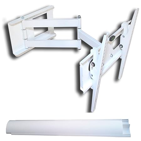 M&G Techno ® Weiße TV Wandhalterung WANDABSTAND max 65cm L7-W-1V schwenkbar neigbar Plasma LCD LED Wandhalter für Fernseher m