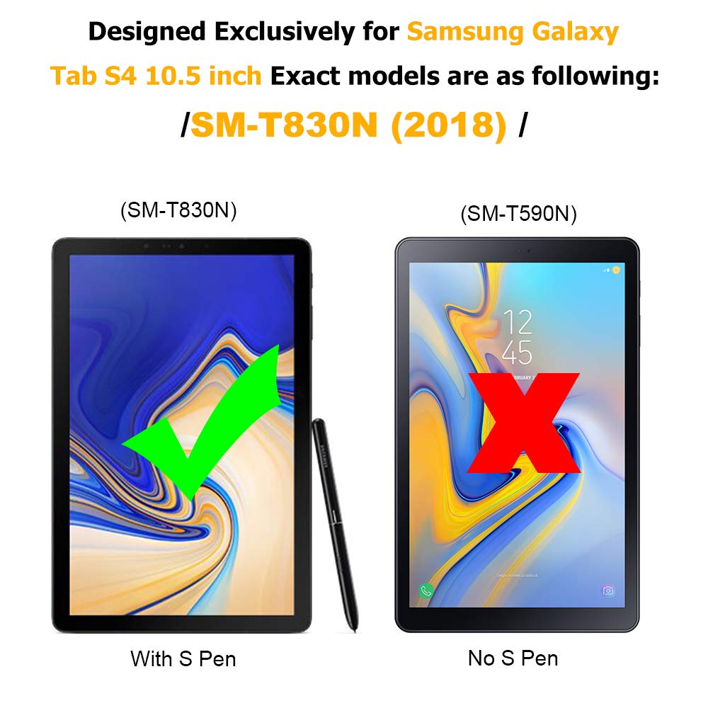 SXcase Galaxy Tab S4 10.5 Case with Stand, Heavy Duty Rugged Shockproof Silicone Hard Bumper Protective Case for Samsung Galaxy Tab S4 SM T830 2018 [Black]