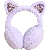 CHUANGLI Winter Warm Cat Ear Muffs for Women Girls Cute Catear Earmuff Ladies Headband Faux Fur Earmuffs Plush Ear Warmers