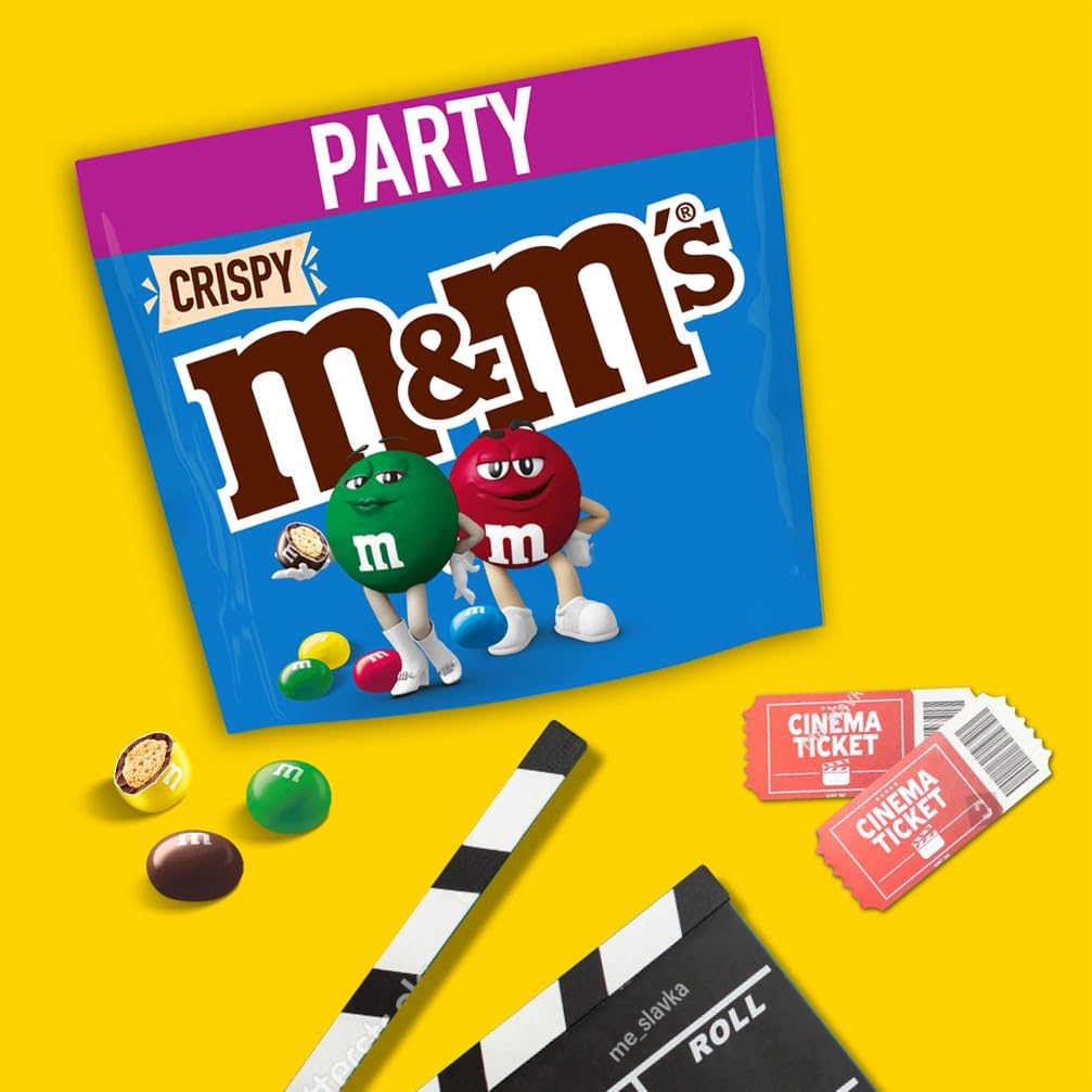 M&M’s Crispy, Schokolinsen, Milchschokolade mit Knusperkern, Großpackung Schokolade für Partys, Schokoladen-Geschenk, 1 x 675g, Für Weihnachten oder als Adventskalender Süßigkeiten 6