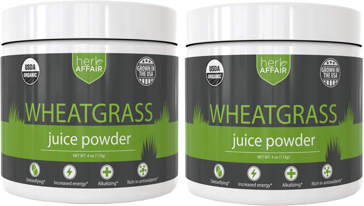 Organic Wheatgrass Juice Powder - Sustainably Grown, Non-GMO Superfood - Mixes & Dissolves Easily in Water - Wheat Grass is Rich in Chlorophyll & Amino Acids (2 Bottles)