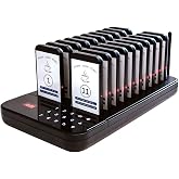 AGJ Restaurant Pager Wireless Calling System 20 Beepers Guest Customer Queue Pagers for Food Court Food Truck Church Nursery Clinic Coffee Shop with Buzzer Vibration Flash