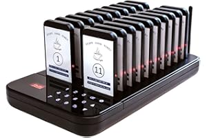 AGJ Restaurant Pager Wireless Calling System 20 Beepers Guest Customer Queue Pagers for Food Court Food Truck Church Nursery Clinic Coffee Shop with Buzzer Vibration Flash