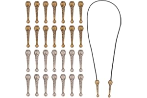 GOMAKERER 28 Pcs Bolo Tie Tips Replacement End Caps, Alloy Bolo Caps Replacement for Bolo Tie Making Jewelry Finding, Suitable for 4mm Braided Leather Cord(Antique Silver and Antique Bronze)