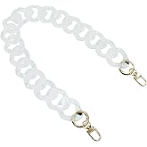 Zorfeter Clear 16 Inch Acrylic Bag Straps, Fashion Purse Strap Handbag Decoration Chain, Purse Handle Replacement for Handbag Craft Bag