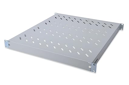 DIGITUS Professional DN-97644 - Fachboden mit variabler Tiefe zum Festeinbau in 19' Schränke - Traglast 50 kg - ab 600 mm Sch