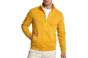 Mlgaril Mens Zip Up Sweatshirt Mock Neck Track Jacket Lightweight Fleece Full Zip No Hood Athletic Casual Long Sleeve Pocket