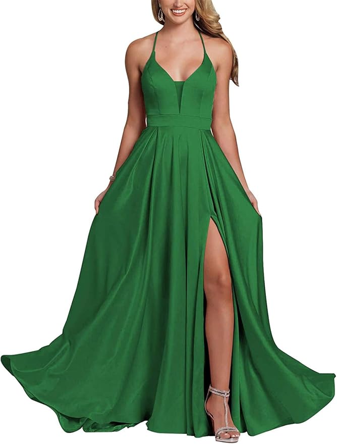 Veronica Tirante Espagueti Encaje Vestido Con Espalda Corse Verde Menta Tallas Grandes