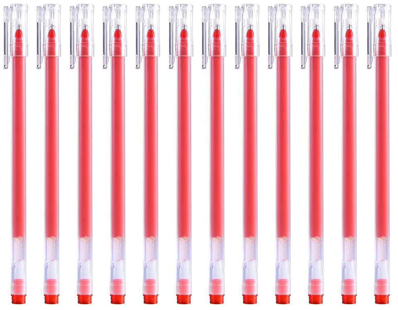 Gullor Slender Gel Ink Rollerball Pen, Quick Drying Ink Pens Fine Point, Office School Stationery Supplies, Red Ink, 24 Pieces