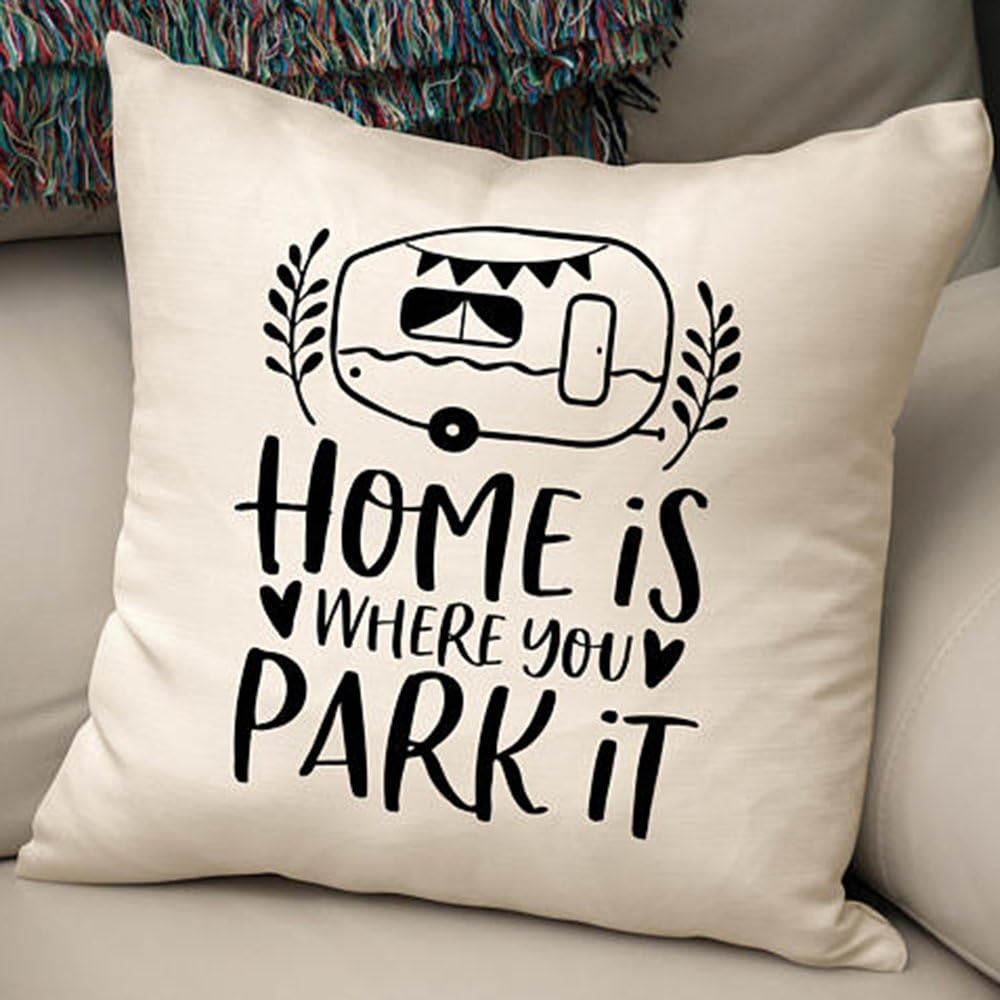 Amazon Com Faceyee Cushion Covers 18x18 Home Is Where You Park It