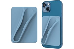 DOB SECHS Silicone Lip Holder for Cell Phone Lipstick Lip Glaze Phone Case Back Stick On Holder for iPhone and Android Phones, Blue