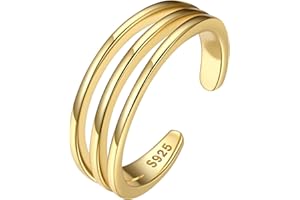 ChicSilver Sterling Silver Toe Rings for Women 14K Gold Plated Toe Rings for Women Open Adjustable Toe Ring for Women Toe Jewelry for Summer Beach