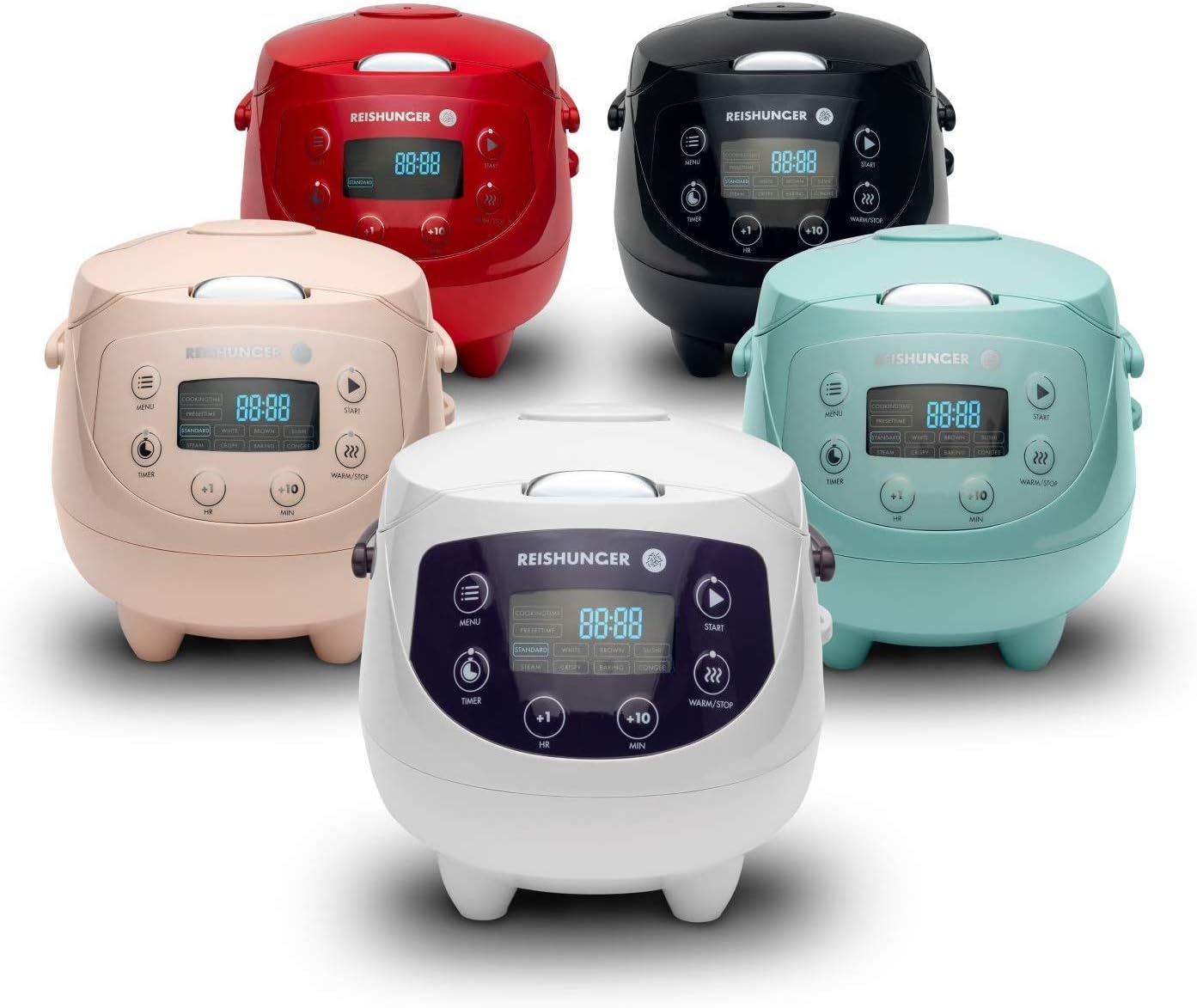 Reishunger Digital Mini Rice Cooker & Steamer Mint Keep Warm