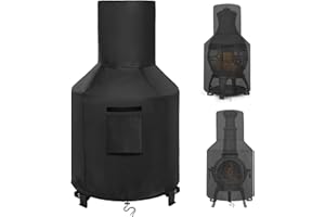 COSHNIBI Chiminea Covers，Outdoor Patio Chiminea Covers Waterproof, Protective Fire Pit Heater Cover, Chiminea Caps, Durable Cover for Clay Chiminea, Black (L：13"X25"X48")