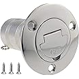 ISURE MARINE 1-1/2"(38mm) Boat Gas/Fuel/Diesel/Water/Waste Deck Fill/Filler with Keyless Cap 1-1/2" Marine Mirror- Polished 316 Stainless Steel Hardware for Boat Yacht Caravan