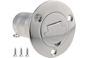 ISURE MARINE 1-1/2"(38mm) Boat Gas/Fuel/Diesel/Water/Waste Deck Fill/Filler with Keyless Cap 1-1/2" Marine Mirror- Polished 316 Stainless Steel Hardware for Boat Yacht Caravan