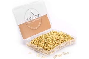 BEADNOVA 4mm Gold Jump Rings for Jewelry Making Open Jump Rings for Keychains and Necklace Repair (300Pcs)