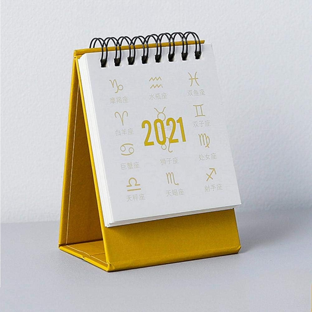 Amazon Co Jp 21ミニデスクトップカレンダー ミニ漫画韓国風カレンダー クリエイティブな小さなデスクトップカレンダープラン ホームオフィススクール用の折りたたみ式デスクノート ホーム キッチン