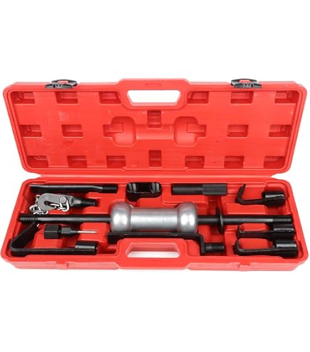 XtremepowerUS 13-Piece Automotive Dent Puller Kit With Sliding Hammer - 10 Lb Puller For Car & Truck Body Repair