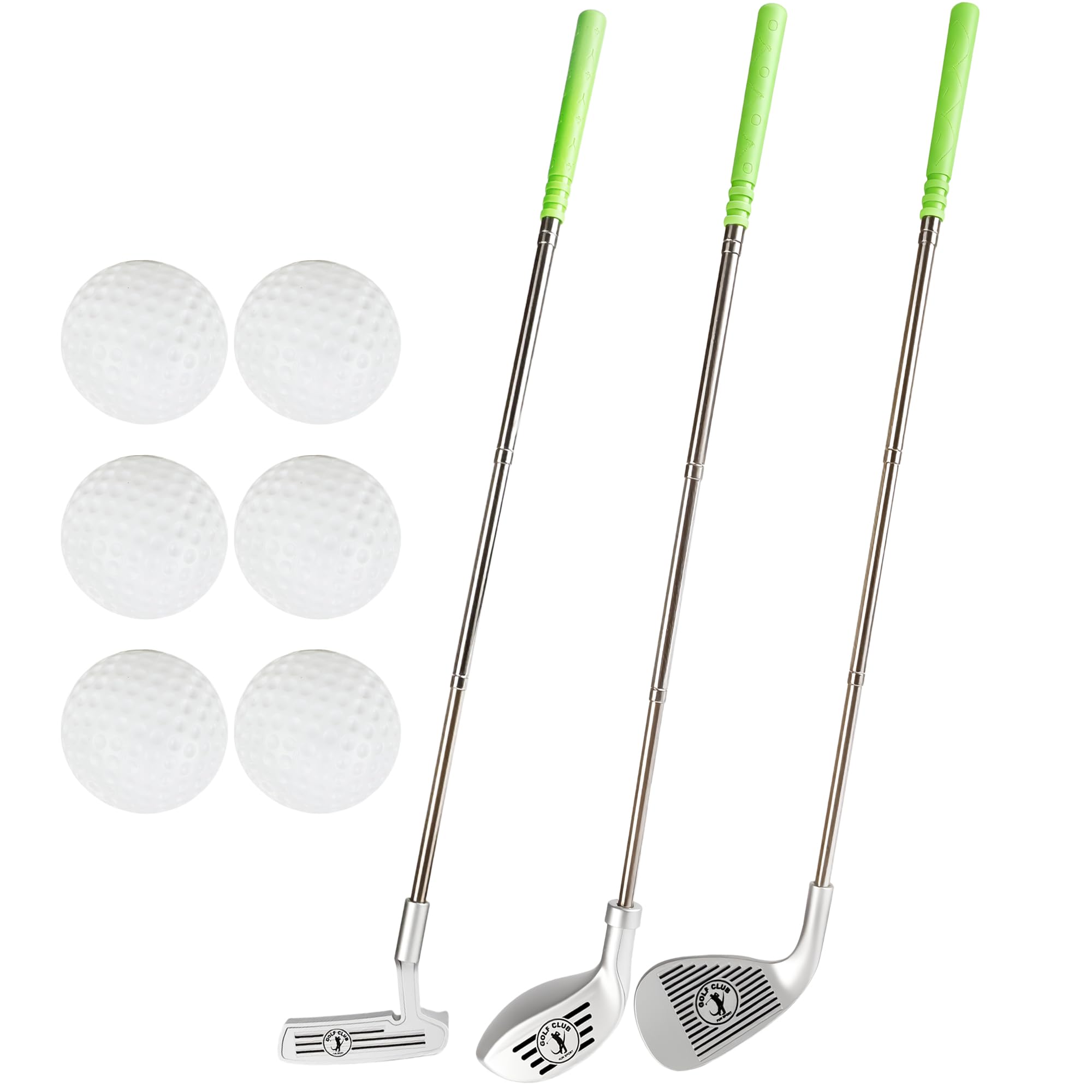 9 Pcs Kids Plastic Mini Golf Set Include 3 Scalable Golf Clubs and 6 Balls for Toddlers Outdoor Indoor Educational Golf Birthday Christmas Party Gifts, 3 Styles