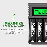 POWEROWL 4-Slot AA AAA Battery Charger with LCD Display 5V 2A Independent view 7