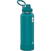 Takeya Actives Water Bottle with Spout Lid - Bottle with Double Stainless Steel Insulation - Dishwasher Safe & BPA-Free - Bottle with Spout Lid & Removable Bumper - 40 oz, Mystic Blue
