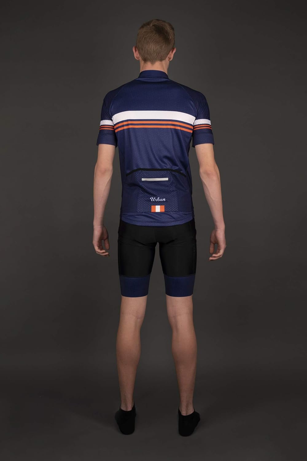 Urban Cycling Apparel Men's Classic Blue Short Sleeve Jersey, Bib Shorts: Clothing