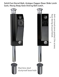 FIREFLYWEB Spring Loaded Latch pin Black Heavy Duty