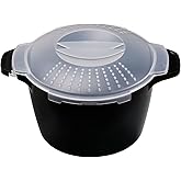 Professional Large Micro Cookware 2 Quart, Microwave Steamer for Vegetables, Cooker for Microwave - BPA Free, Dishwasher Safe