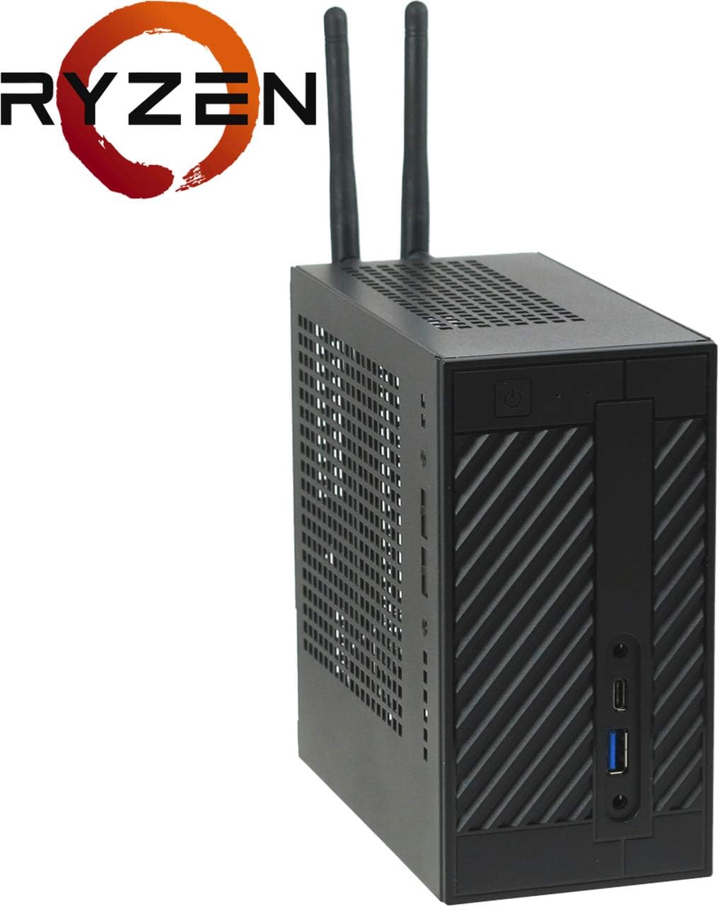 Asrock DeskMini A300W AMD Ryzen 3 2200G Quad Core Processor System, 8GB Dual Channel DDR4, 240GB M.2 PCIe NVMe SSD, NO OS, Pre-Assembled and Tested by E-ITX