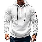 TRFIC Men's Fleece Workout Athletic Pullover Hoodie Long Sleeve Basic Quarter Zip Pullover Sweatshirt with Kanga Pocket