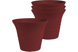 The HC Companies Sedona Round Self-Watering Pot - Lightweight Self Care Planter - Plastic Planter for Herbs & More - Durable 
