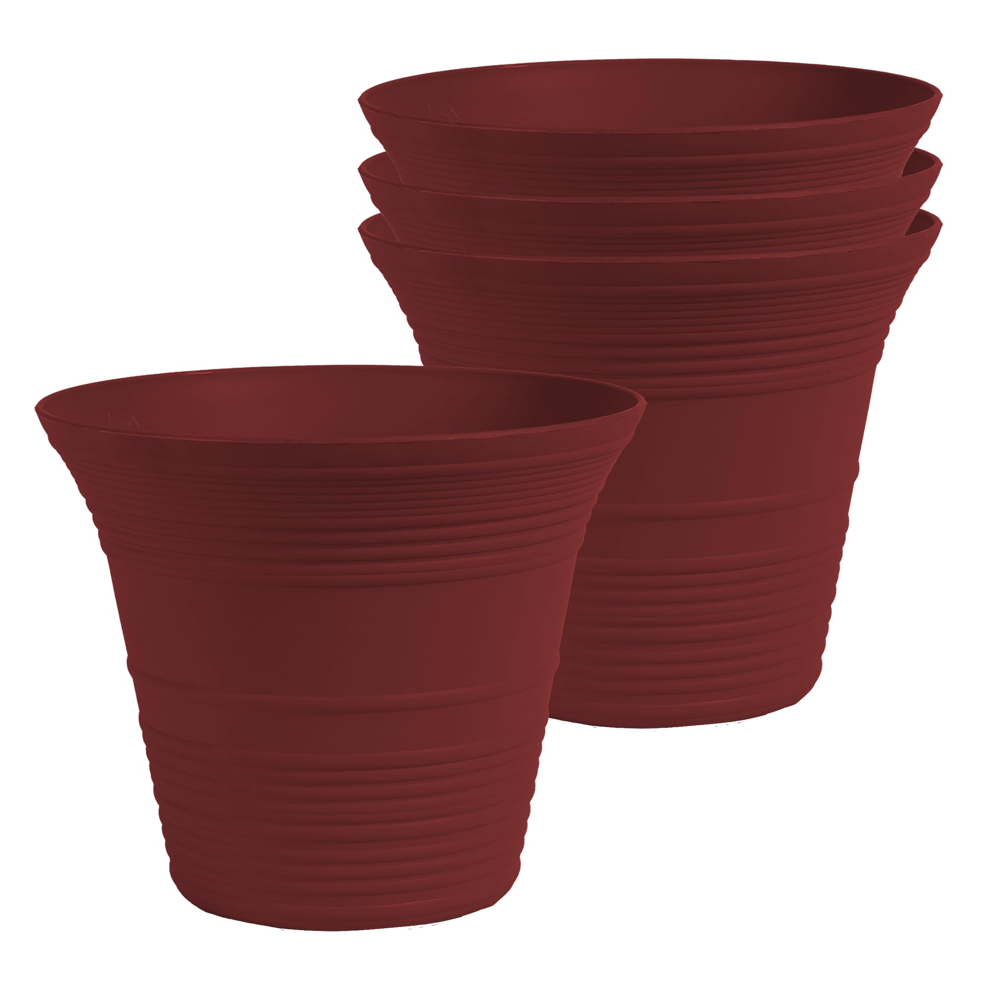 The HC Companies Sedona Round Self-Watering Pot - Lightweight Self Care Planter - Plastic Planter for Herbs & More - Durable Plant Pots for Indoor Plants & Outdoor Plants (9" Wild Red, Pack of 4) Image The HC Companies Sedona Round Self-Watering Pot - Lightweight Self Care Planter - Plastic Planter for Herbs & More - Durable Plant Pots for Indoor Plants & Outdoor Plants (9" Wild Red, Pack of 4) Image