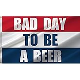 Lixure Bad Day To Be A Beer Flag 3 x 5 FT, 90 x 150 cm, Polyester Banner for Outdoor, Vivid Color, Fade Proof, Durable, with 2 Brass Grommets