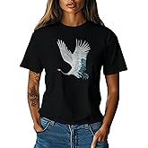 HERCHA Fashion Women's T Shirts Cotton Crew Neck Short Sleeves Oversized Tee Tropical Graphic Baggy Trendy Tops